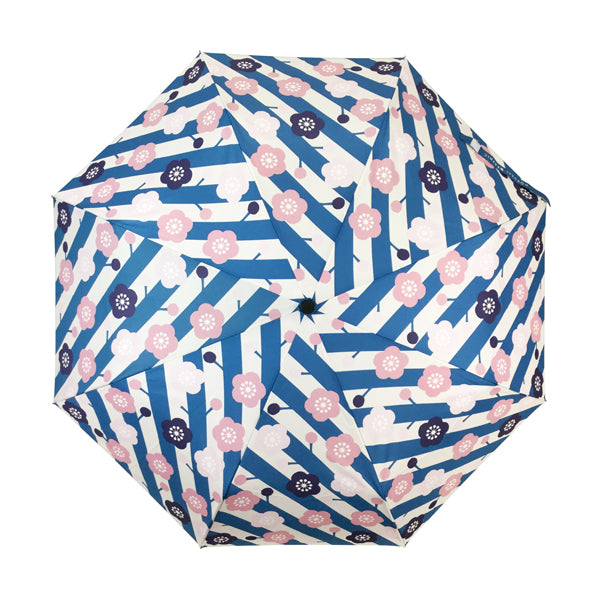 和柄テキスタイル三つ折りたたみ傘-慶祝梅