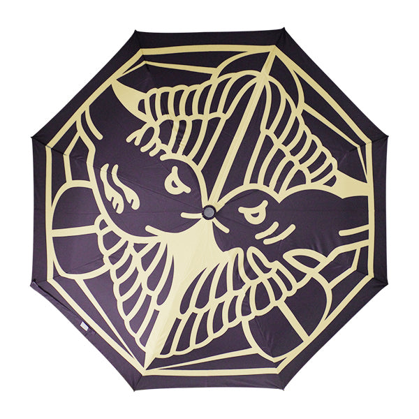 和柄テキスタイル三つ折り畳み傘－竹に飛び雀｜和傘・和柄傘の「北斎グラフィック」公式通販